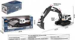 Kovový bílý bagr na pásech