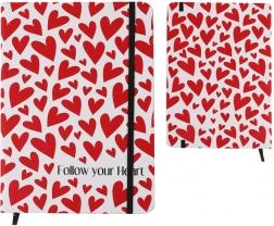 Notes A5 s pevným obalem a srdci