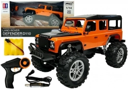 RC auto LAND ROVER Defender 1:14 – oranžové terénní auto na dálkové ovládání 4x4