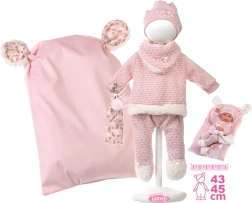 Llorens obleček pro panenku New Born 40–42 cm, 5dílný zimní set s doplňky