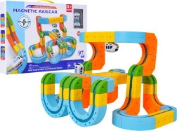 Barevná magnetická autodráha 97 dílů