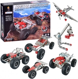 kovová stavebnice 6v1, 288 dílů pro malé konstruktéry