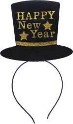 čelenka s kloboučkem happy new year – novoroční party doplněk