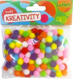 Barevné pom pom koule 10mm