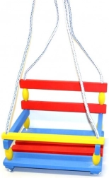 Dřevěná barevná houpačka se zábranou