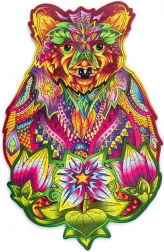 Dřevěné barevné puzzle – medvěd