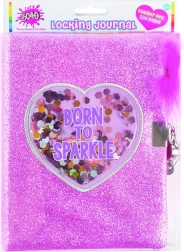 Třpytivý tajný deník se zámkem a péřovým perem