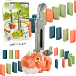 Woopie dinosauří lokomotiva na domino s osvětlením – oranžová