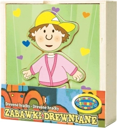 Oblékni chlapce – dřevěné puzzle