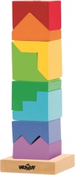 Barevná dřevěná věž k skládání
