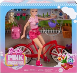 Barbie na kole se štěňátkem – cestovatelský set Růžový pas