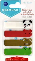 Zvířecí indexové záložky samolepicí, 4 barvy