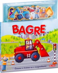 Knížka s magnetkami – bagry a stavební příběhy