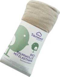 Träumeland prostěradlo z bio bavlny s elastanem 40 × 90 cm taupe