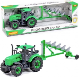 Traktor s pluhem na setrvačník zelený POLESIE