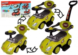 Odrážedlo s vodicí tyčí Mega Car 3v1 – žluté