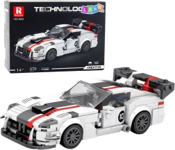 Stavebnice sportovní auto viper – bílo-červené, 379 dílků