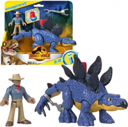 imaginext jurassic world stegosaurus a dr. grant – akční sada figurek