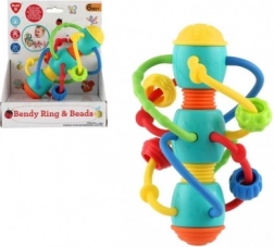 Spirálové chrastítko a kousátko s kuličkami pro miminka