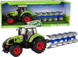 Traktor s pluhem na setrvačník