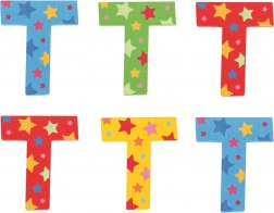 Bigjigs Toys hvězdičkové písmeno T – dřevěné 7×7 cm