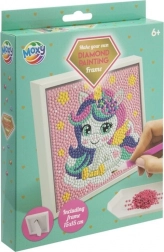 diamantové malování na rámu jednorožec 15 × 15 cm