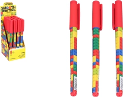 Propiska s modrým inkoustem 0,7 mm – kostičkový design