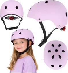 Dětská cyklistická helma Trike Fix s LED světlem M 55–58 cm – Fialová