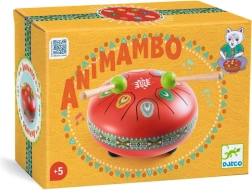 Djeco Animambo červený jazykový buben s notami