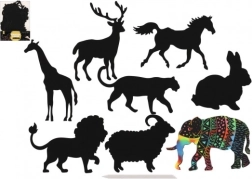 Škrabací obrázky zvířat - duhové 8ks