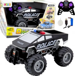 Závodní auto Police Off-Road RC černé 1:16