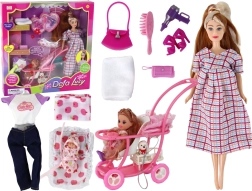 Lalka Lucy Těhotná s Dítětem a Kočárkem