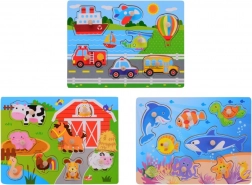 Dřevěné puzzle s úchytem pro nejmenší