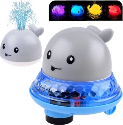 Vodní velryba s fontánkou a jezdící platformou pro koupání – Šedá