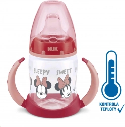 Kojenecká učící láhev NUK DISNEY MICKEY s kontrolou teploty 150 ml, červená