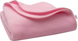 Dětská fleecová deka NEW BABY růžová, pruhy 100 × 75 cm