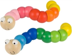 Bigjigs Toys barevný dřevěný červík modrá