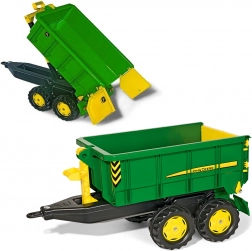 Velká dvouosá vyklápěcí přívěsná vlečka JOHN DEERE pro traktory Rolly Toys