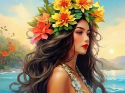 Diamantové malování dívka u moře 30 × 40 cm