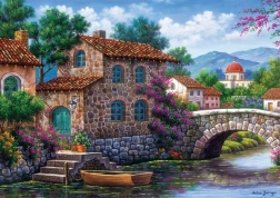 Puzzle ART PUZZLE Kanál s květinami 500 dílků
