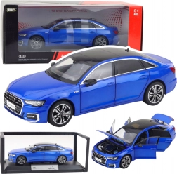 kovový model auta audi a6 l 1:18 se světly a zvuky – modrý
