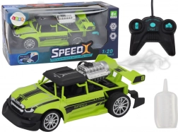 RC závodní auto 1:20 se světly a kouřovým efektem – zelené