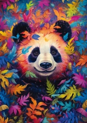 Puzzle panda v duhovém lese 1000 dílků