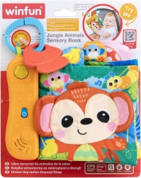 Senzorická hudební knížka zvířátka z džungle s kousátkem