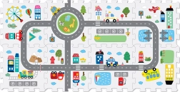 Pěnové puzzle silnice 8 ks
