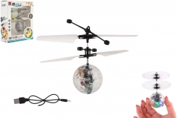 Létající vrtulníková koule s LED světlem a ovládáním rukou