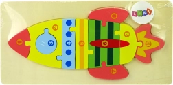 Dřevěné puzzle raketa s čísly