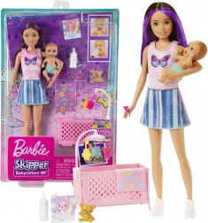 Barbie Skipper Opiekunka – postýlka a miminko herní set