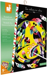 Janod škrabací obrázky Zvířátka světa mini