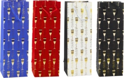 Dárková taška na láhev s motivem skleniček 36 × 12 × 10 cm